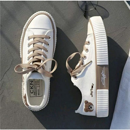 Sepatu kets sneaker cewek wanita remaja dewasa kekinian santai kasual korean style bear karakter 927