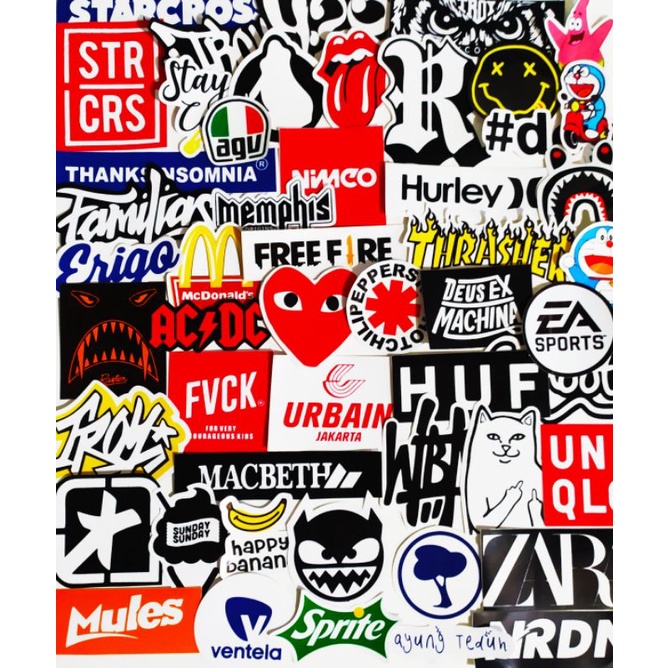 

UKURAN BESAR STANDAR ASLI Stiker Sticker Case Phone brand stiker disto bahan graftac Vinyl anti air waterproof Aesthetic Logo