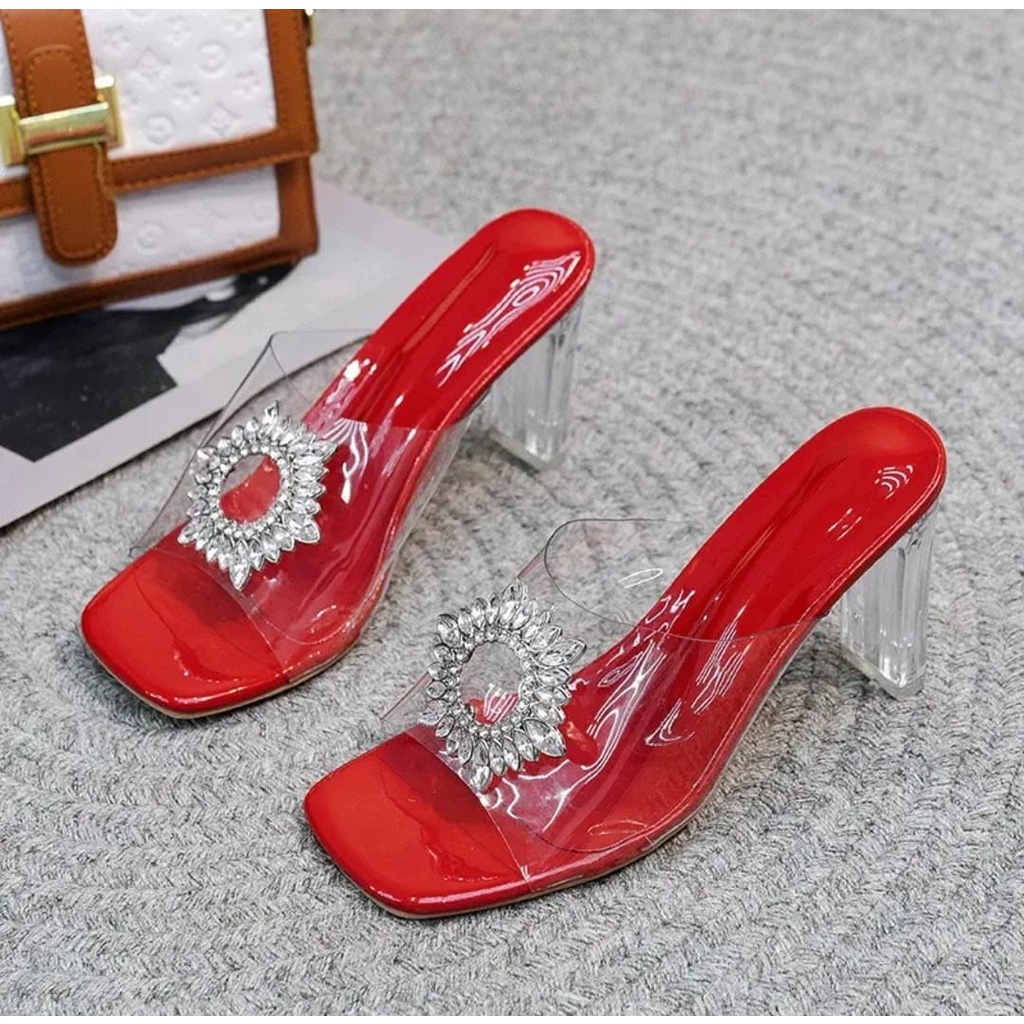 PROMO  Afrishoes Sandal Wanita High heels kaca