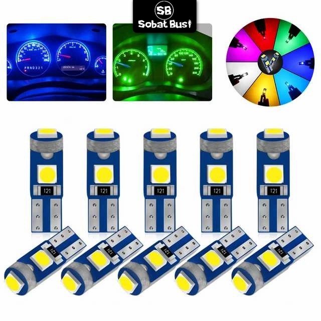 Lampu LED T5 3 Titik Mata Speedometer Speedo Spedometer 12 volt DC Variasi Aksesoris Sepeda motor Ma