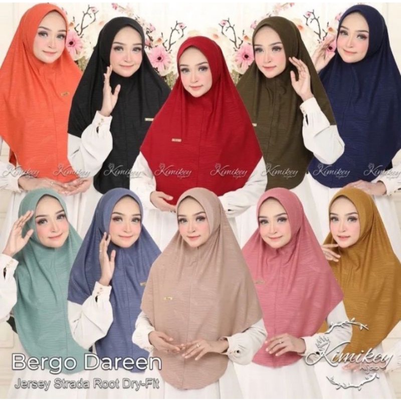 BERGO DAREEN BY KIMIKEY JERSEY STRADA ROOT DRY-FIT / BERGO INSTAN /KERUDUNG LANGSUNG