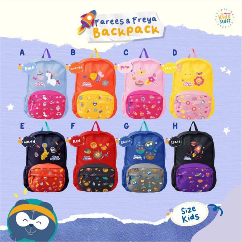 Farees & Freya Backpack by KidsStuff Upright || Tas Ransel Sekolah