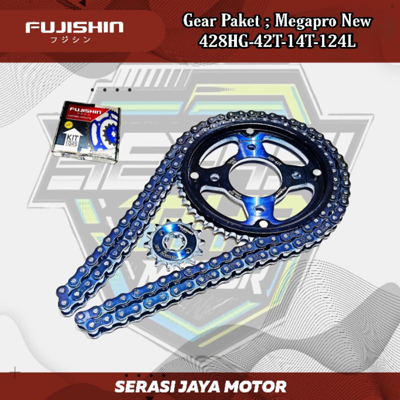 Fujishin GEAR PAKET MEGAPRO NEW / SONIC (428HG-42T-14T-124L)