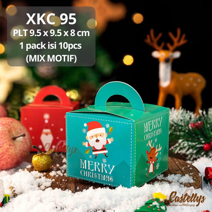 

@@@@] 10pcs Kotak Dus Box Kue XKC 95 Cookies Snack Hampers Natal Christmas