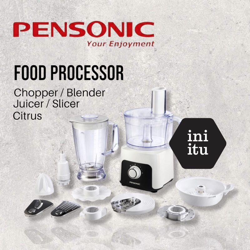 [ Pensonic ] Food Processor Chopper Blender Serbaguna  PENSONIC PBI-5001 - Alat Memotong/Mengiris/Penggiling dan Penghalus Bumbu - 1,8 Liter