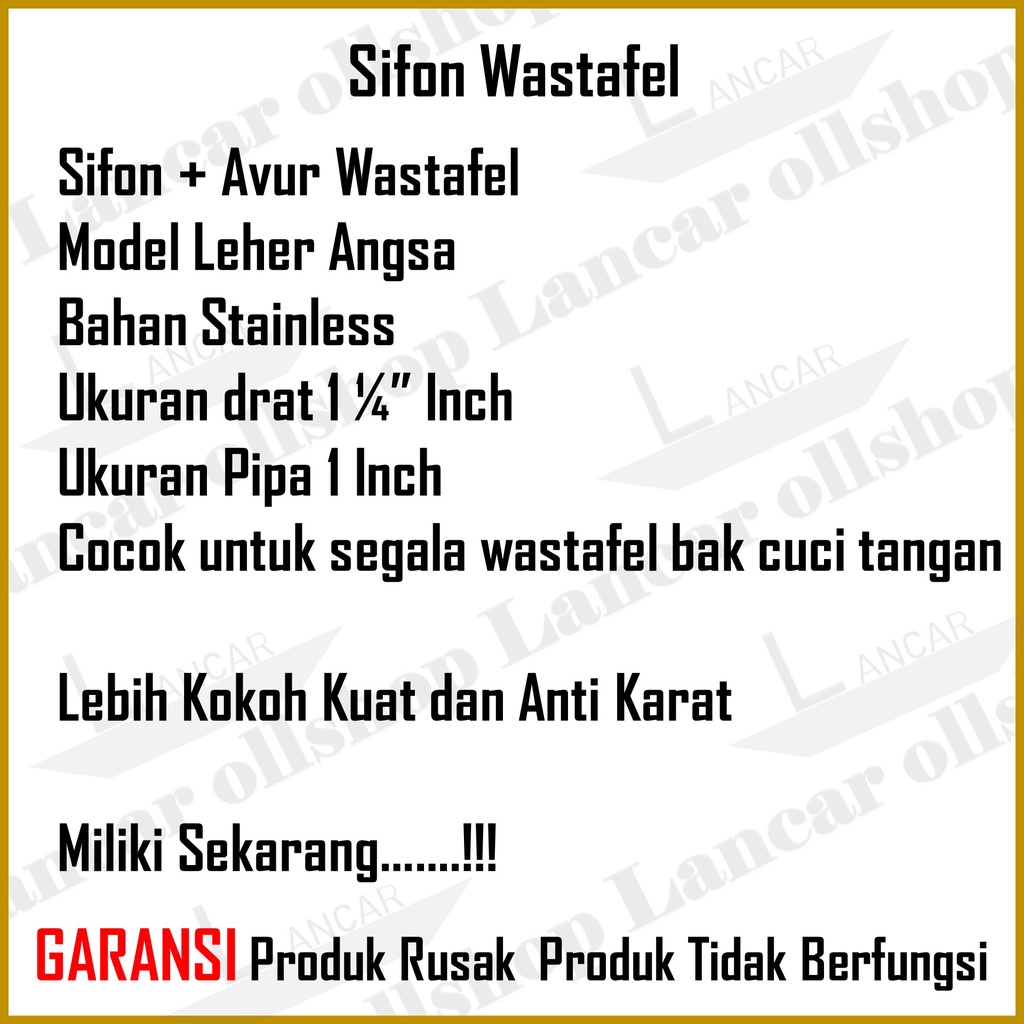 Sifon Leher Angsa Wastafel Pencet On Off Afur Air Stainless / Sifon Wastafel Avur Bak Cuci Tangan Stainless