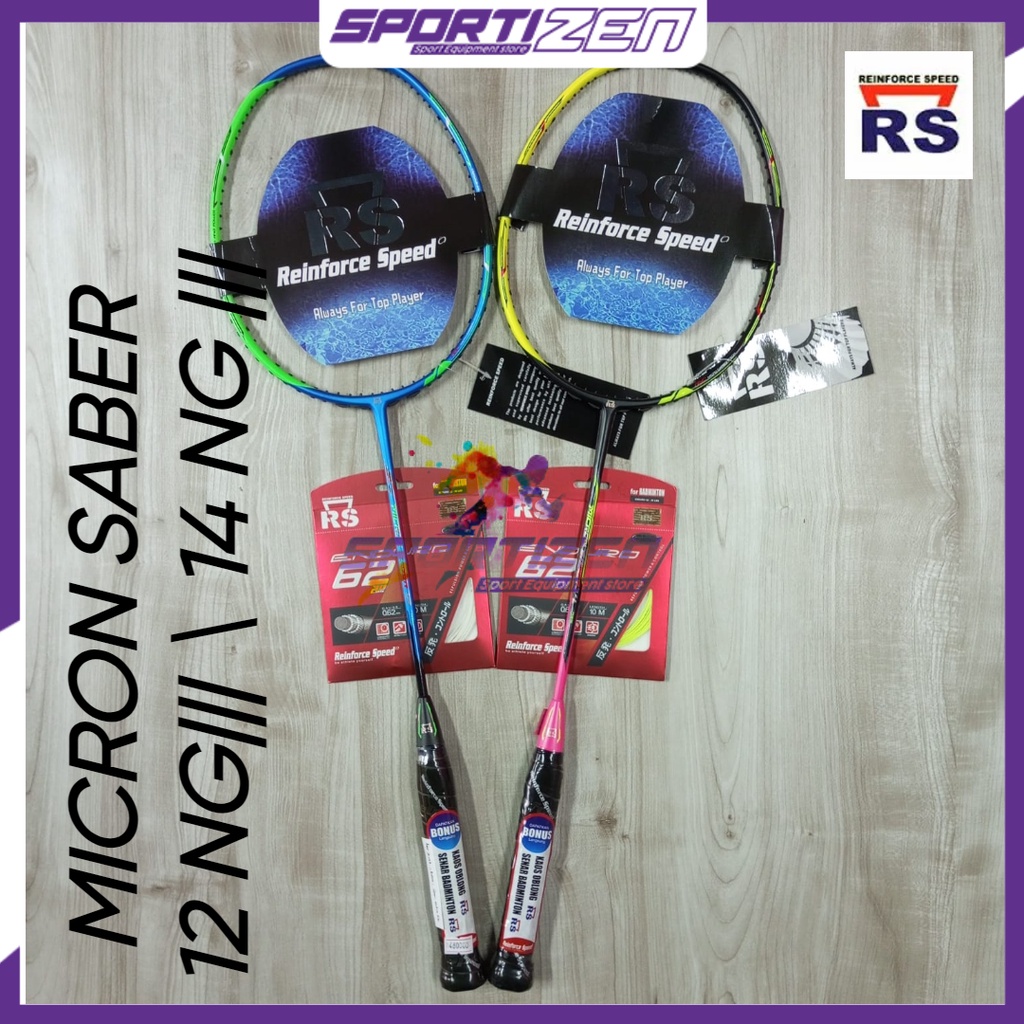 RAKET BADMINTON BULUTANGKIS RS MICRON SABER 12 14 ORIGINAL