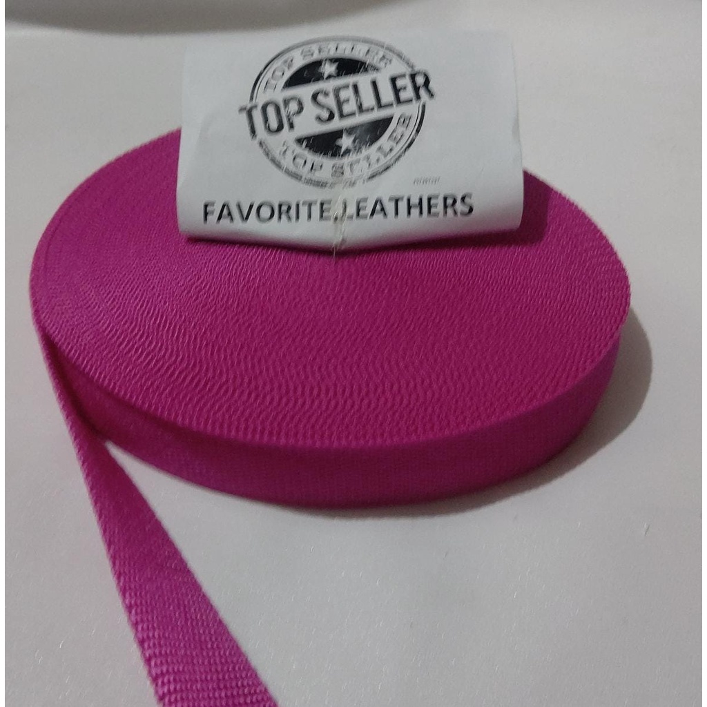 Nylon Webbing KK25 UKURAN 2,5CM /25MM / UKURAN 24METER / HARGA PER ROLL WARNA FANTA / PINK TUA