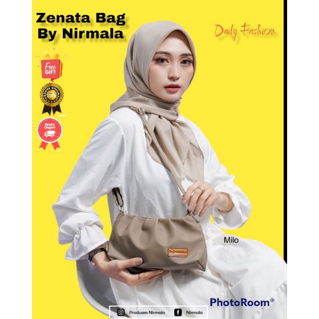 TAS SELEMPANG ZENATA BAG BY PRODUSEN NIRMALA BAHAN CHOCOLY ANTI AIR WATERPROOF PREMIUM