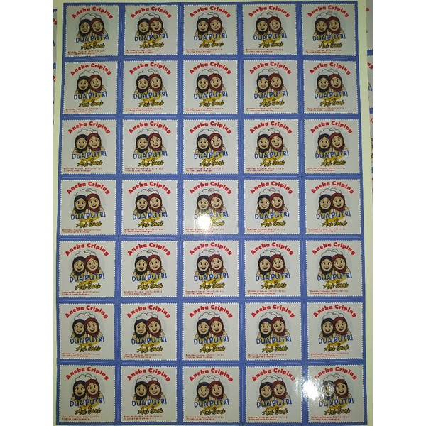 

stiker label custom perlembar a4