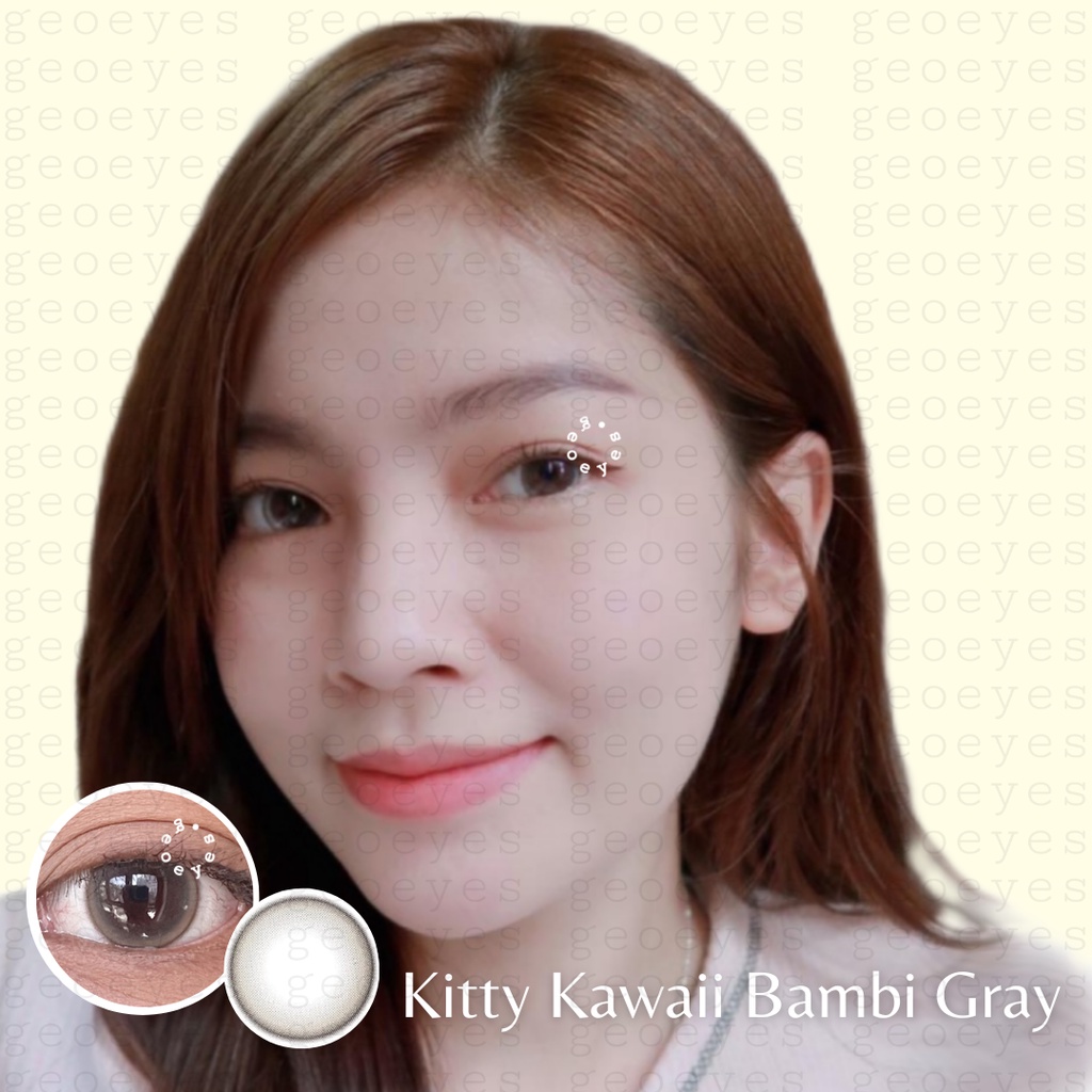 Softlens Kitty Kawaii Bambi - Soflens Warna Gray Brown dan Hazel bisa Minus