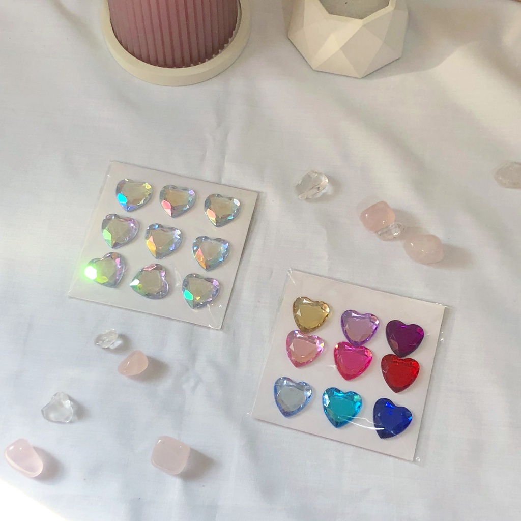 

Sticker 3D Batu Diamond Hati Heart Kecil Deco Journal Bullet Bujo Scrapbook
