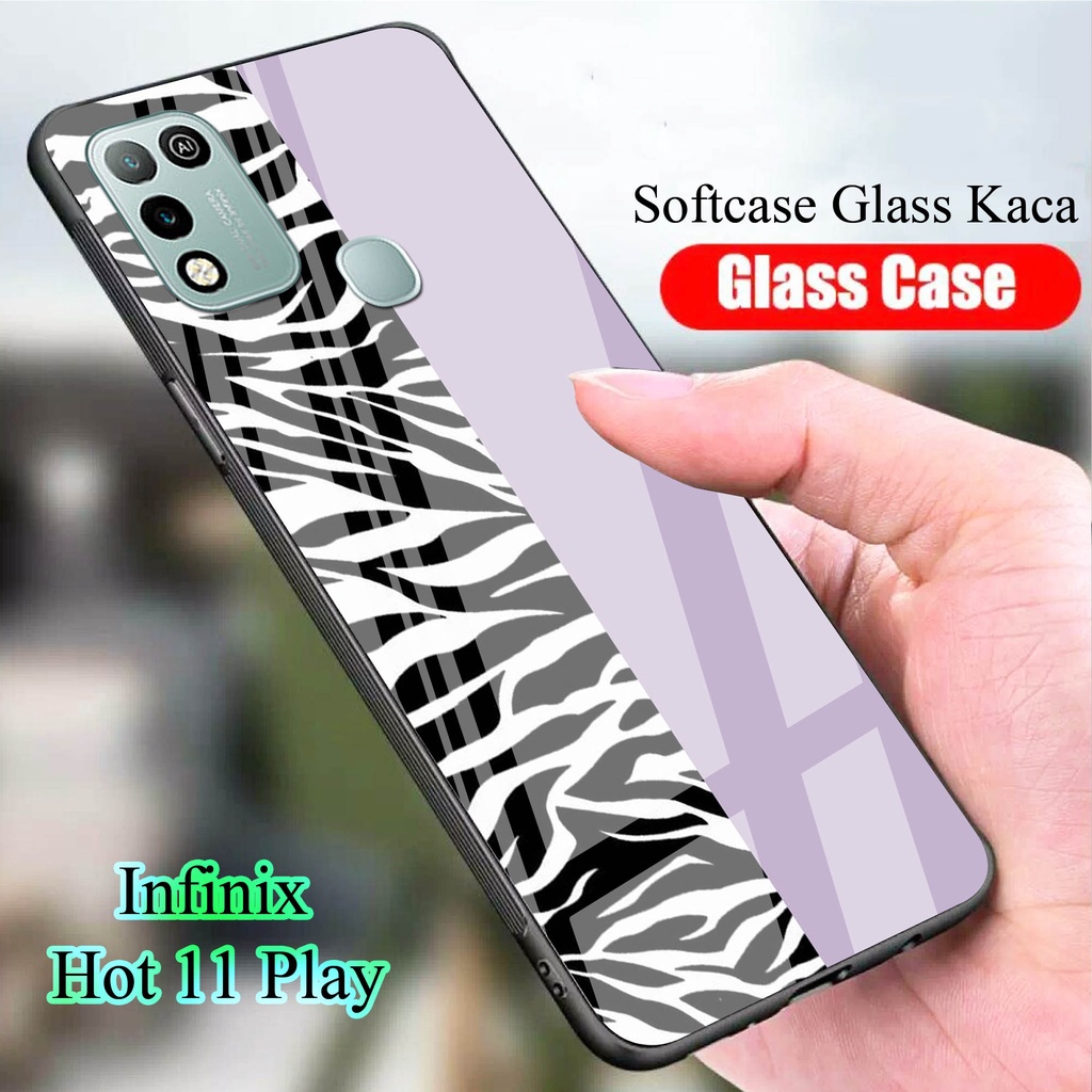 Softcase Glass Kaca INFINIX HOT 11 PLAY - Case Handphone  INFINIX HOT 11 PLAY [T87]