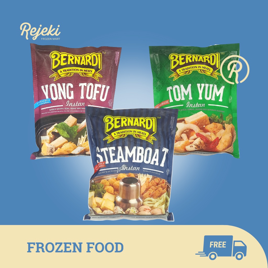 

Bernardi Yong Tofu, Steamboat & Tom Yum Instan 300gr - Rejeki Frozen Mart