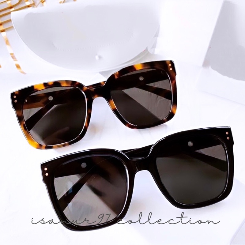 𝗜𝗦𝗔𝗡𝗨𝗥𝟵𝟳 Kacamata Kotak Korean Fashion Kacamata Hitam Leopard Trendy Frame Tebal