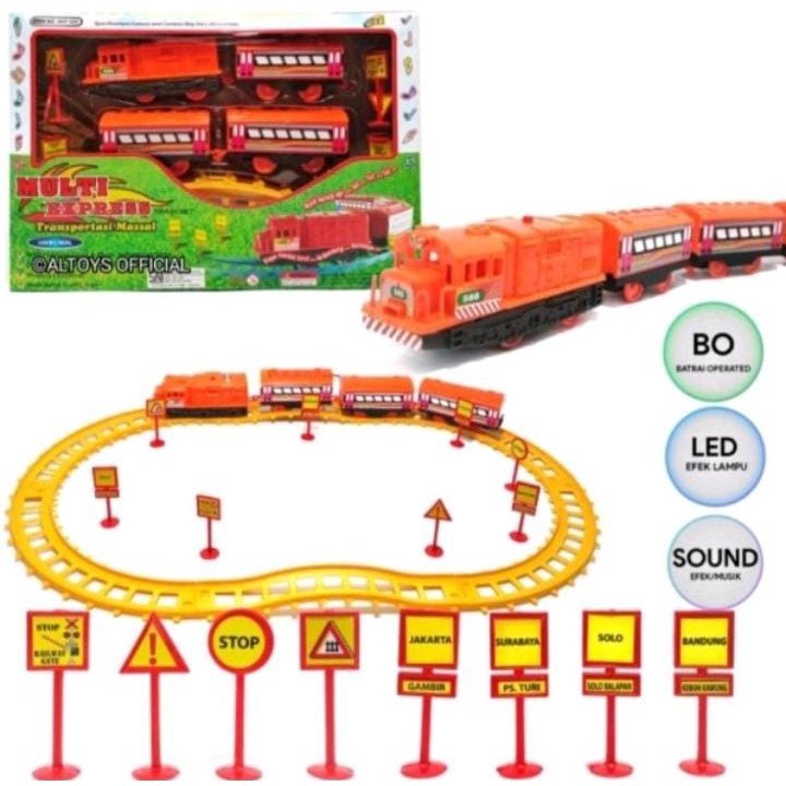 Mainan Anak Kereta Api Multi 66 588 /Mainan Edukasi Anak Kereta Api 4 Gerbong+Rel Kereta/Mainan Anak