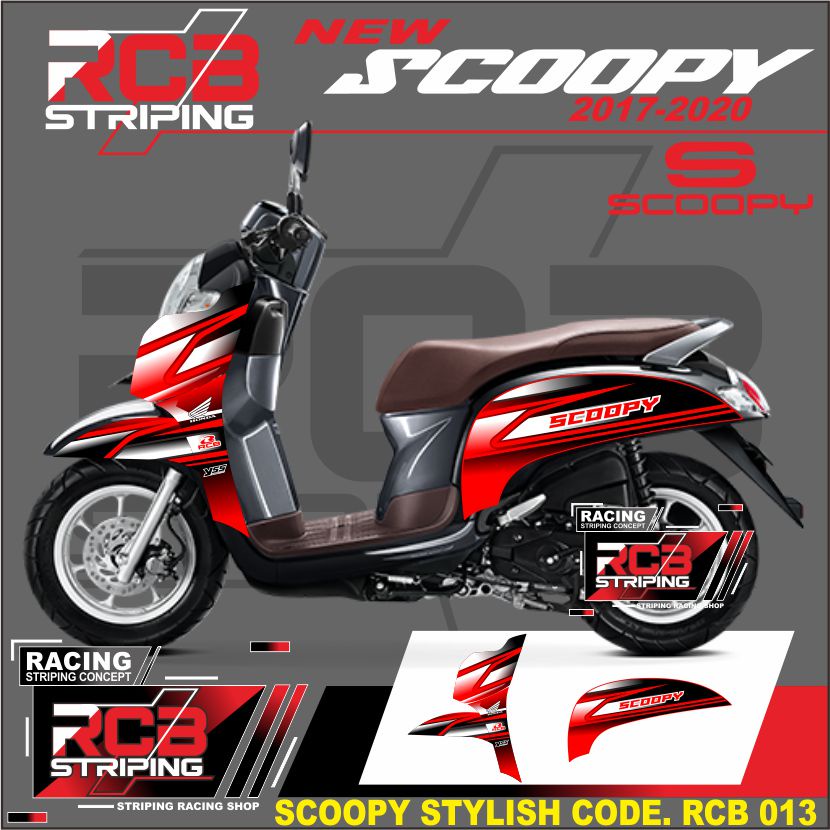 Striping Scoopy 2017 2018 2019 2020 Fi New Variasi Stiker Sticker Skotlet Motor Sticker Striping Var