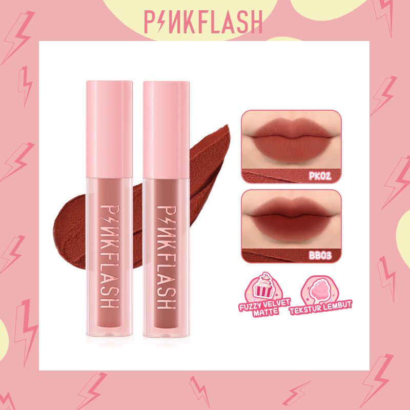 [READY JOGJA] PINKFLASH #PinkSweetie Fuzzy-Soft Velvet Matte Lip Clay Waterproof