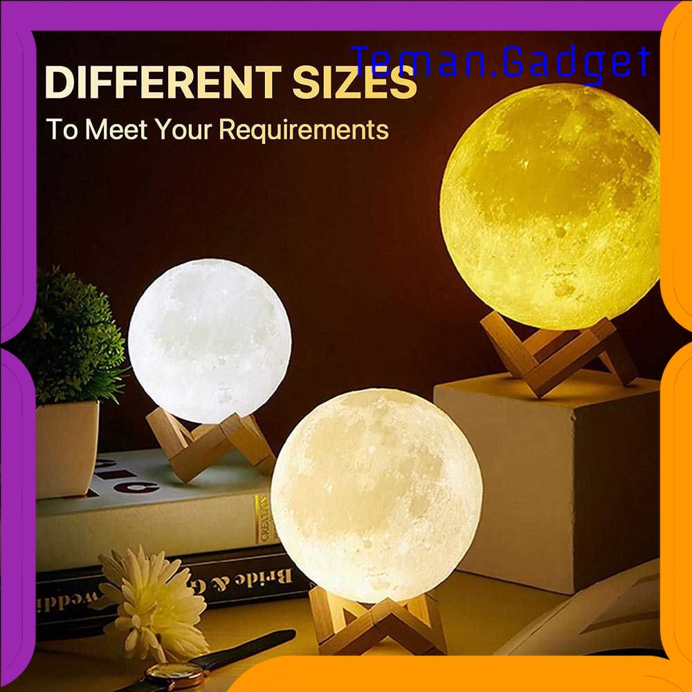 TG-LMP OUIO Lampu Tidur 3D Printed Moon Night Light Lamp 16 Color - OU16