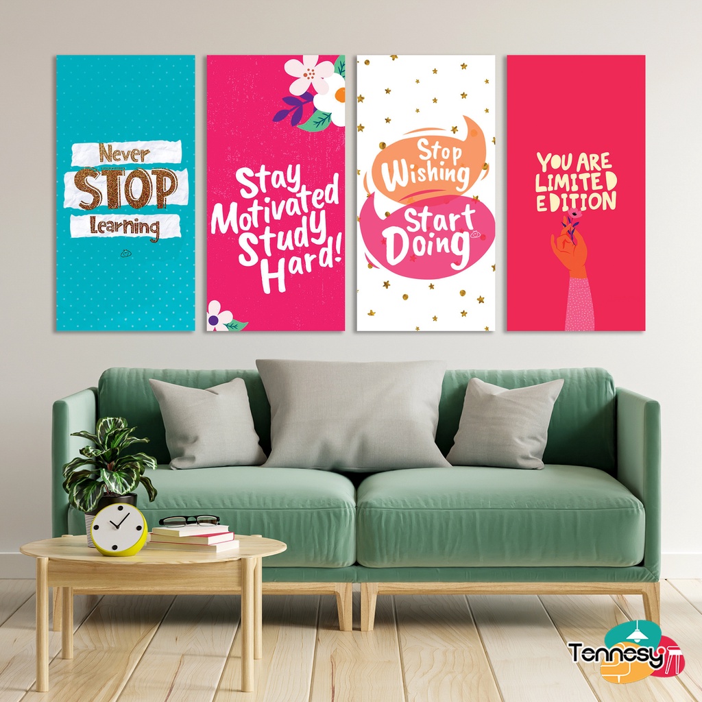 HIASAN DINDING WALL DECOR PAJANGAN POSTER DEKORASI KAMAR RUMAH COLOR QUOTE KATA MOTIVASI