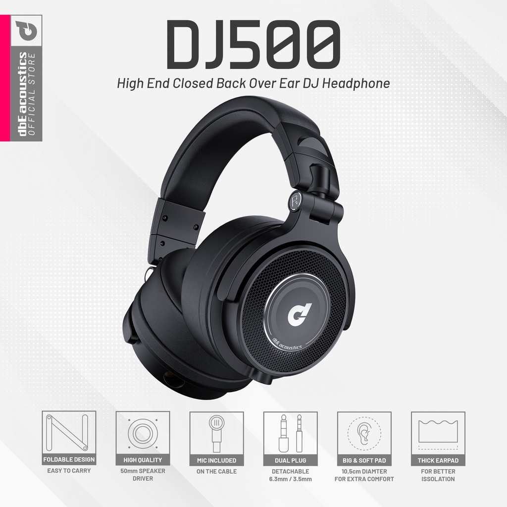 dbe DJ500 - Headphone Over Ear DJ Series dengan Kualitas Suara Terbaik