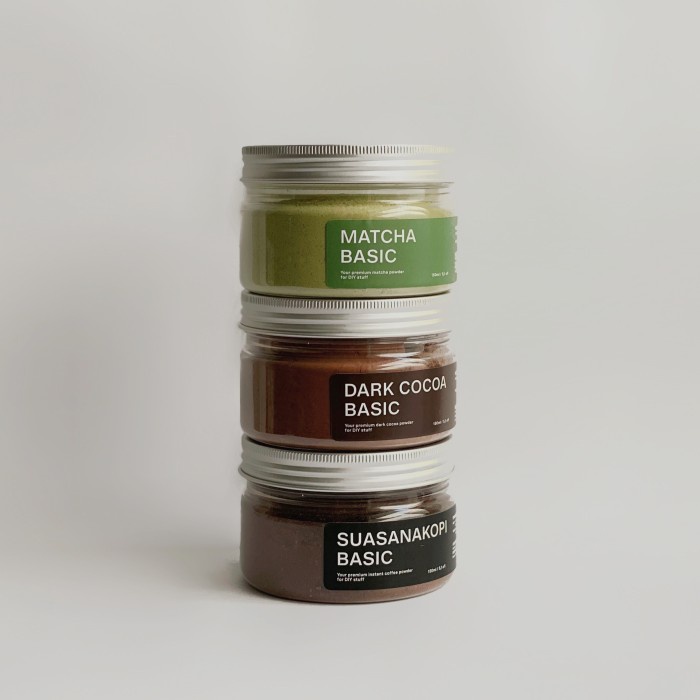 

SUASANAKOPI: BUBUK SPECIAL SUASNAKOPI (MATCHA / COKELAT / KOPI)