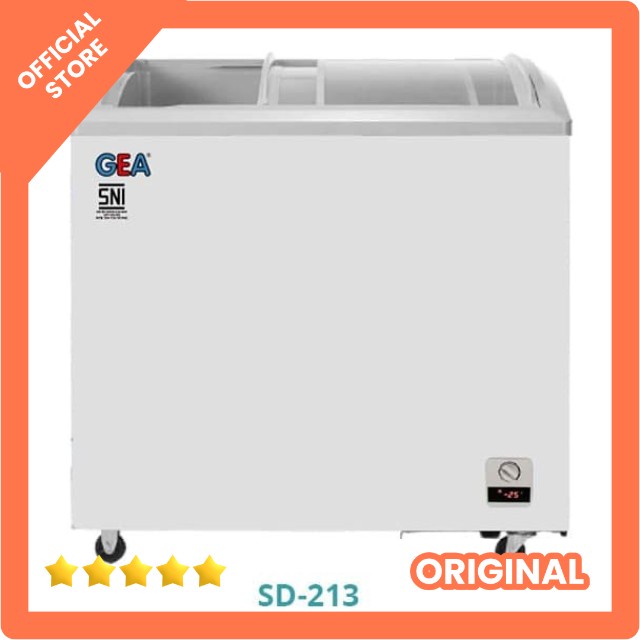 GETRA FREEZER GEA SD-213 PINTU KACA CEMBUNG GESER SLIDING FREEZER BOX MURAH PUSAT MESIN SEMARANG
