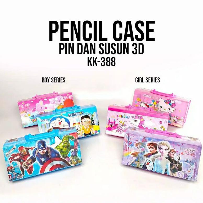 

ぉ Ready Kotak Pensil Kode Susun 3 Karakter / Pencil Case Pin 3D / Fancy ジ