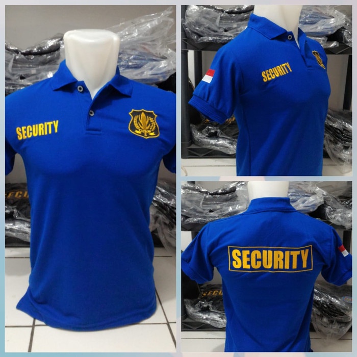 Polo Security Biru - Kaos Kerah Security Biru