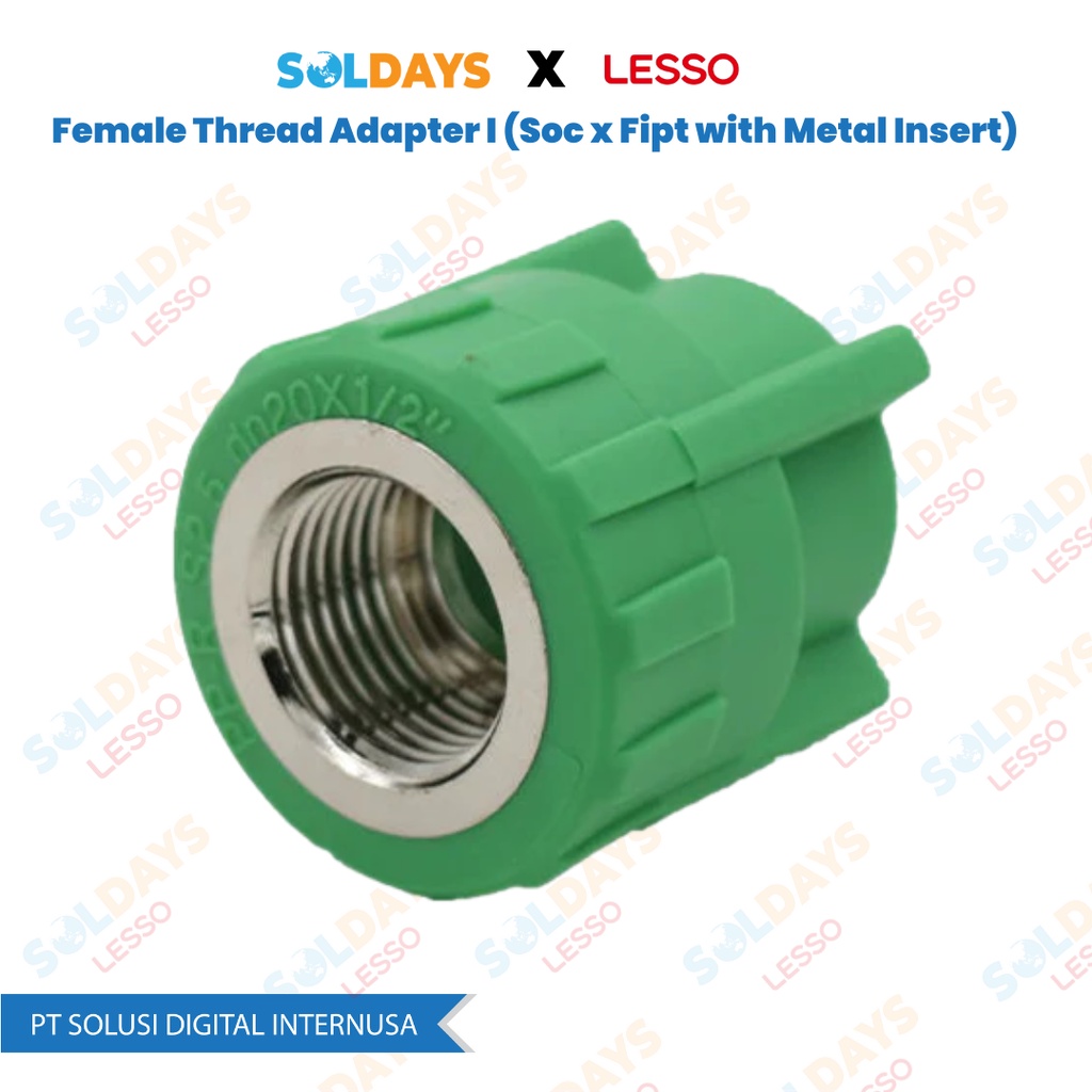 Lesso Female Thread Adapter I dn25x1/2&quot; / Female Thread 3/4&quot;x1/2&quot; / PPR Female Transition