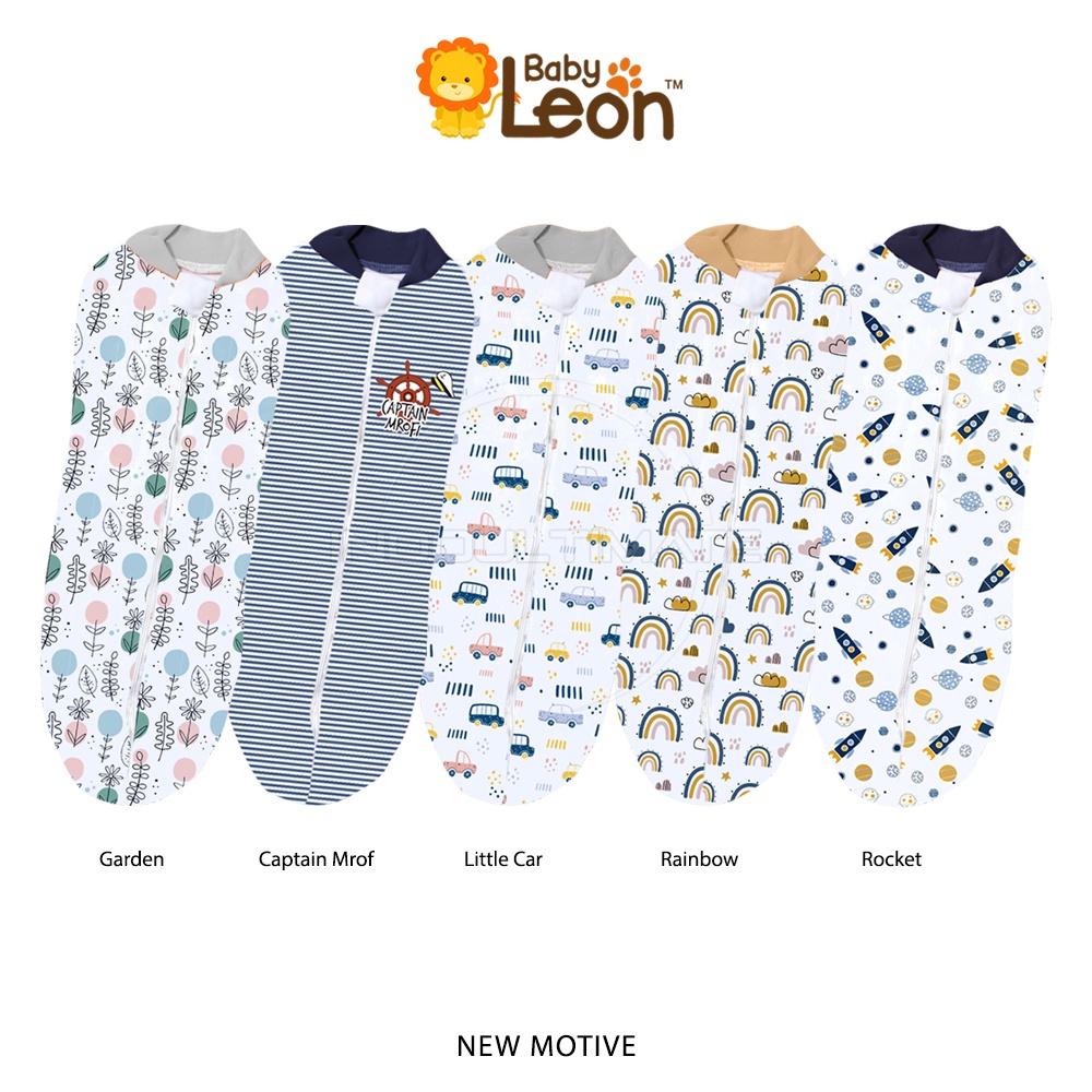 GEN 2 Bedong Bayi Instan PRAKTIS  Katun BABY LEON Baju pakaian selimut bayi BC-105 BC-109 Bisa Pilih Motif karakter topi double fleece