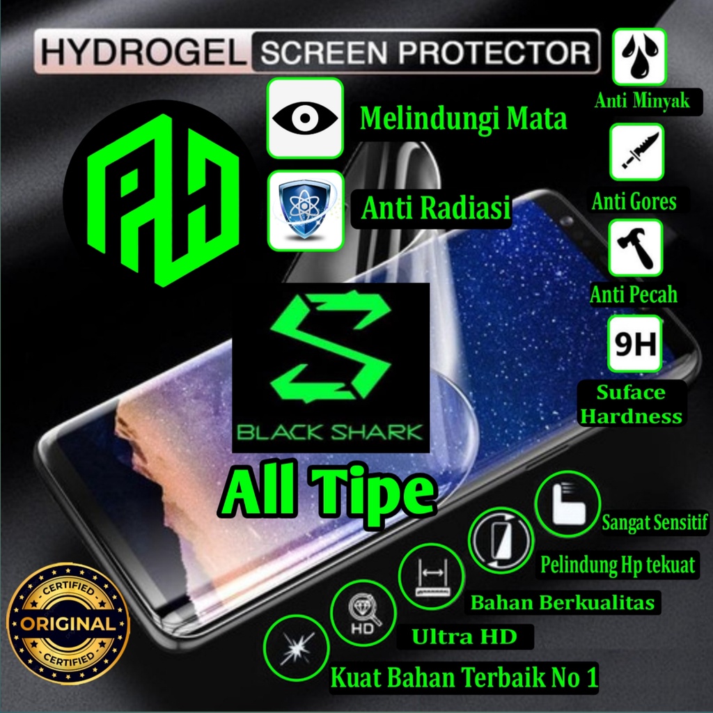 (PH) ANTI GORES BLACK SHARK HYDROGEL | HYDROGEL ALL TIPE | full cover depan belakang