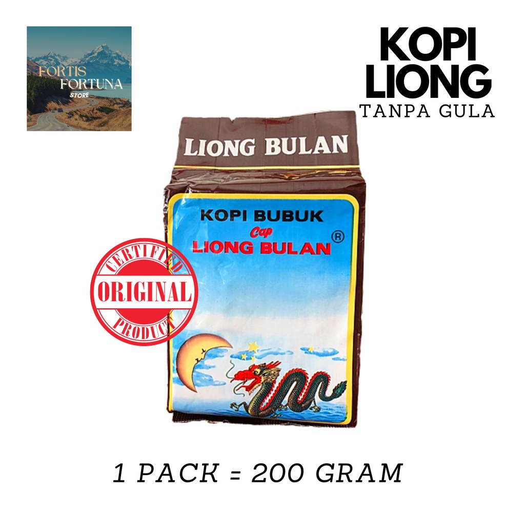 

Kopi Liong TANPA Gula 200gr Khas Bogor