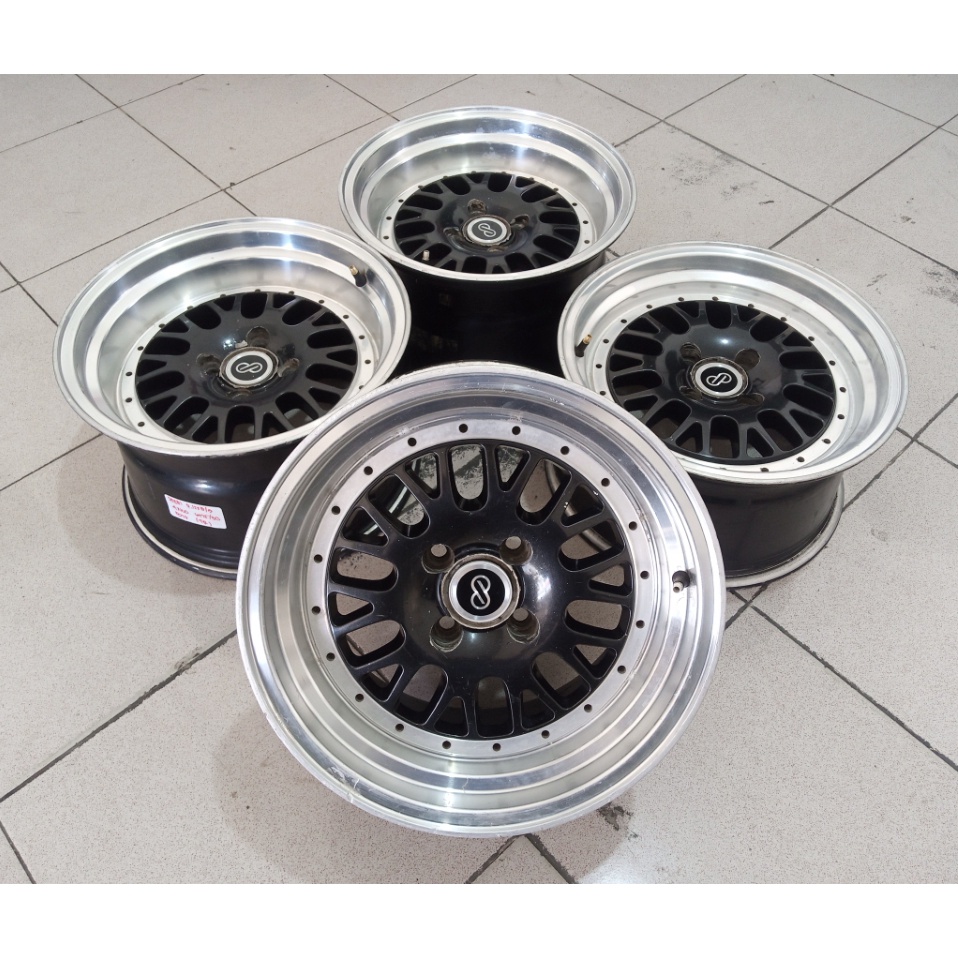 Velg Bekas Celong CCW (ENKEI) Ring 15 Hole 4X100 ET25/30 B/P Untuk Mobil Jazz Vios Brio Agya Calya M