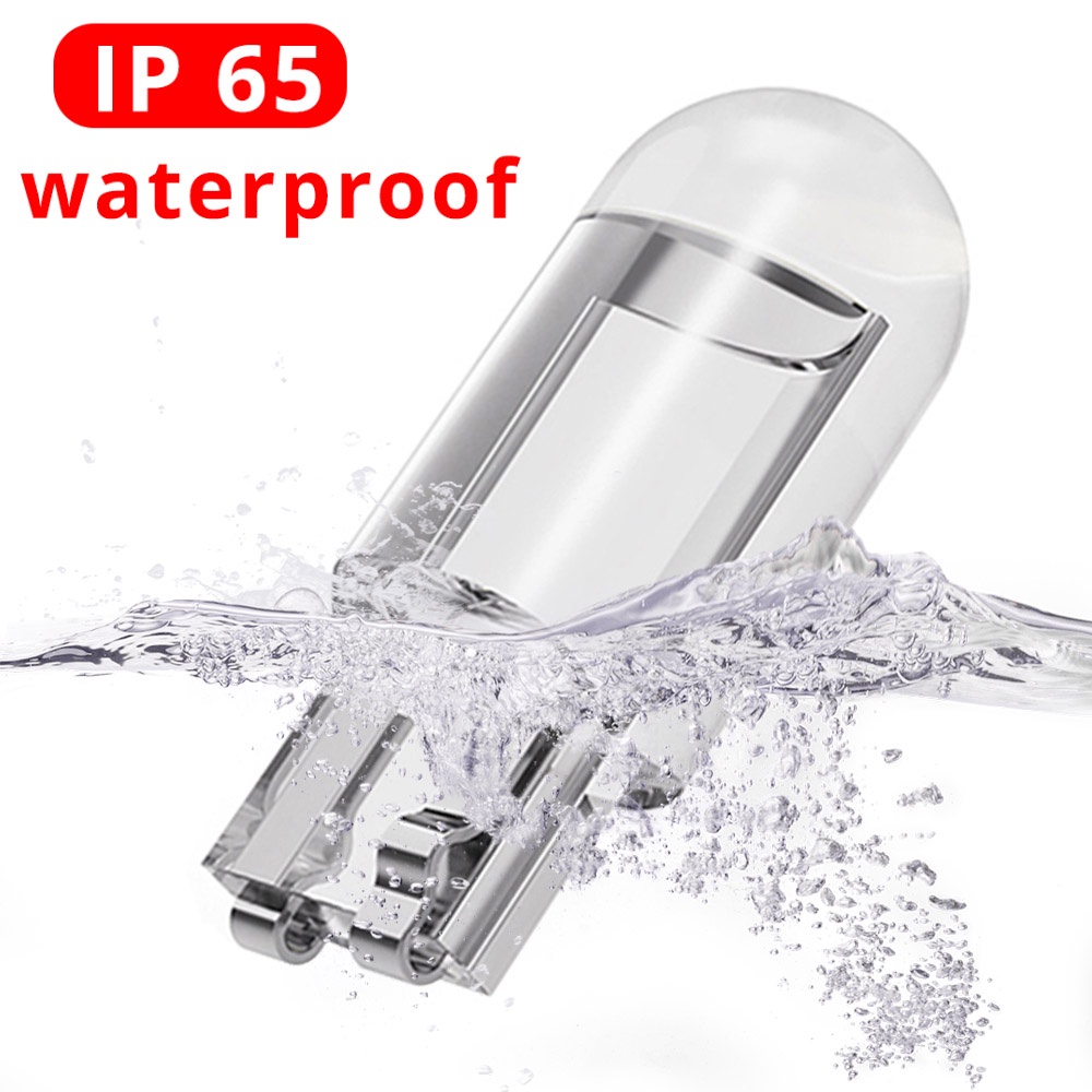 5pcs Lampu led cob t10 w5w 6000k 12v Warna Putih Untuk Plat Nomor Mobil