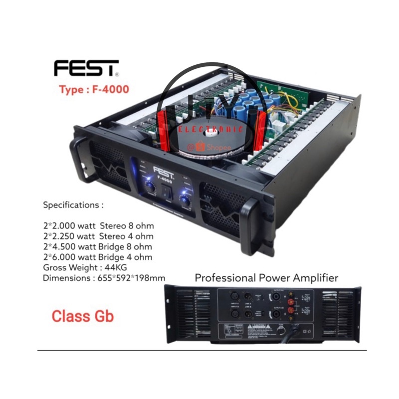 Power Fest 2 Channel Class GB F-4000 F 4000 F4000 Original