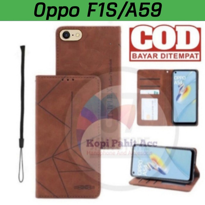 Case Oppo F1S A59 Flip Cover Wallet Leather Case Sarung kulit Magnet