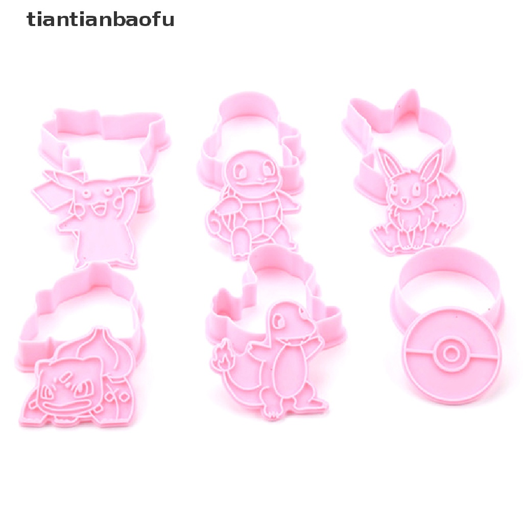 6 Pcs / set Cetakan Kue Desain Kartun Anime Pikachu Pokemon Untuk Hadiah