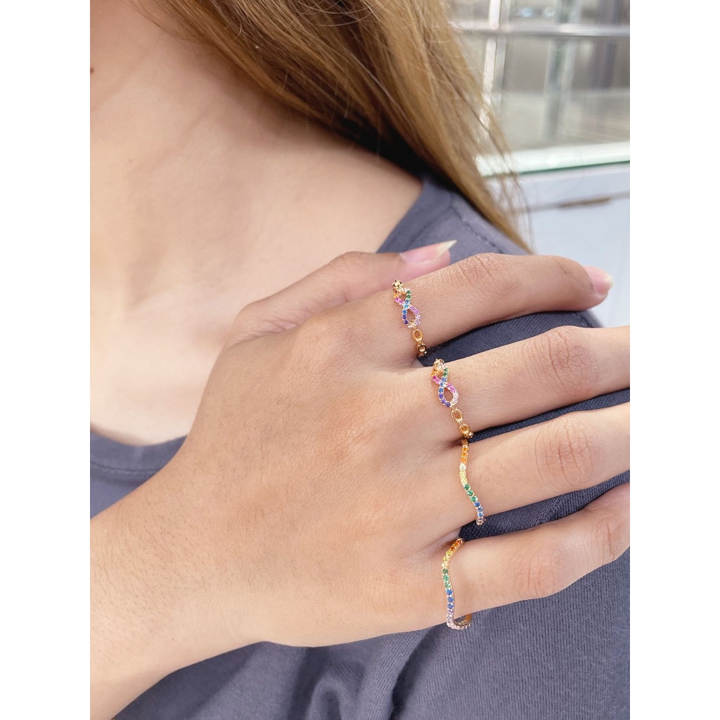 Cincin Emas Kadar 375 (8K) Model Eternity Berat 0.8 - 2 Gram an