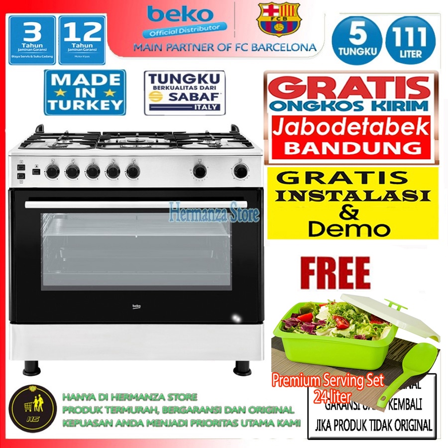 Beko Freestanding Gas Cooker Kompor Oven GG 15115 DX / GG15115DX