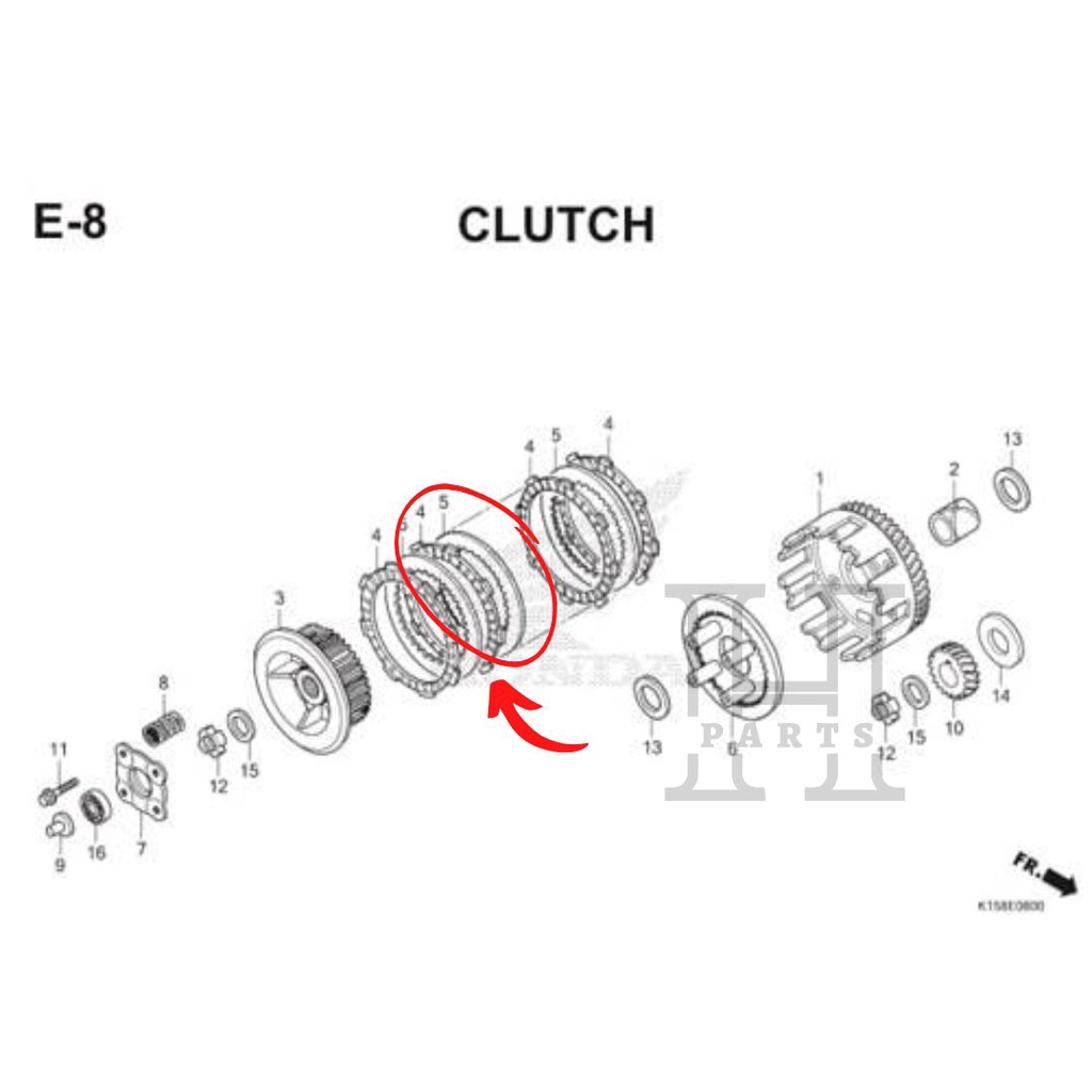 PIRINGAN PELAT PLAT GESEK KAMPAS KOPLING PLATE CLUTCH CS1 CB CBR 150R OLD LAMA 22321-KGH-600 ASLI ORIGINAL AHM HGP HONDA