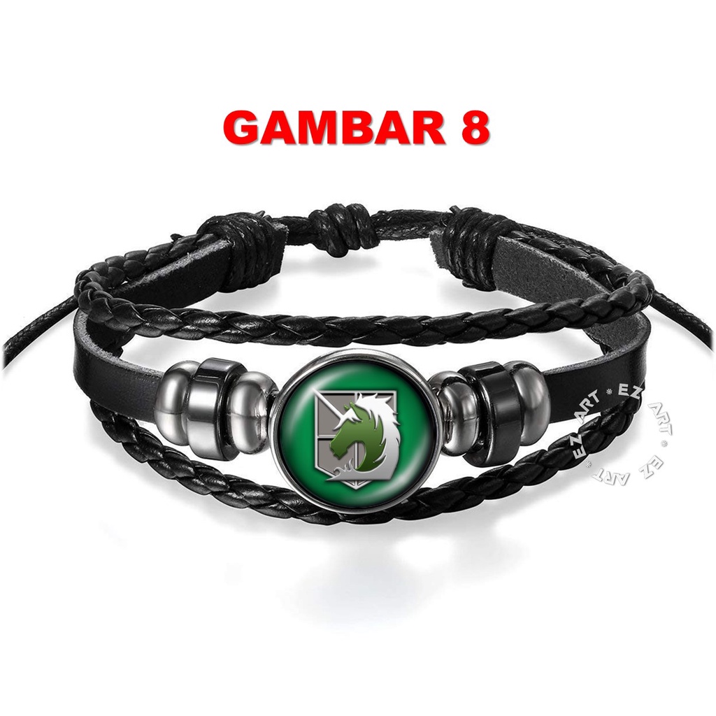 GELANG ANIME ATTACK ON TITAN WINGS OF FREEDOM MANIK KACA CEMBUNG KULIT KEPANG MULTILAYER