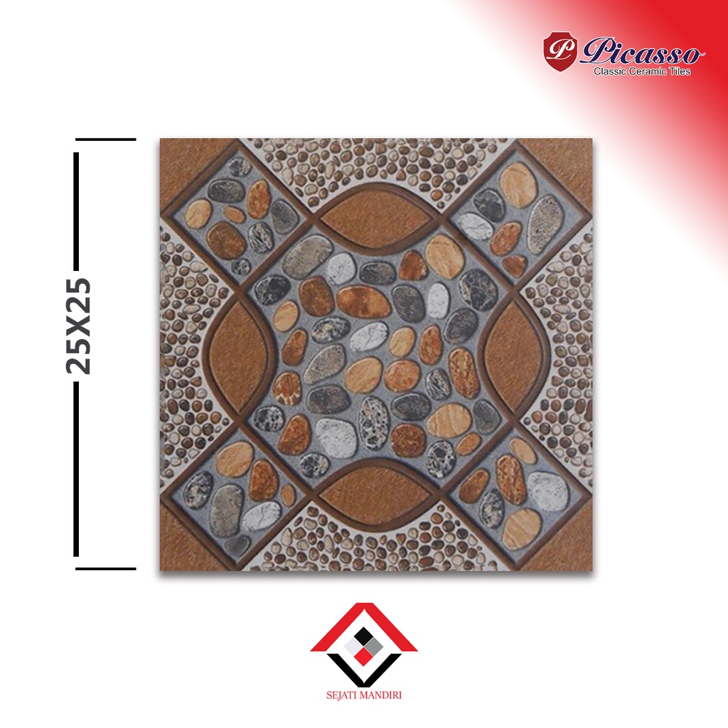 keramik 25x25 - motif batu alam - picasso