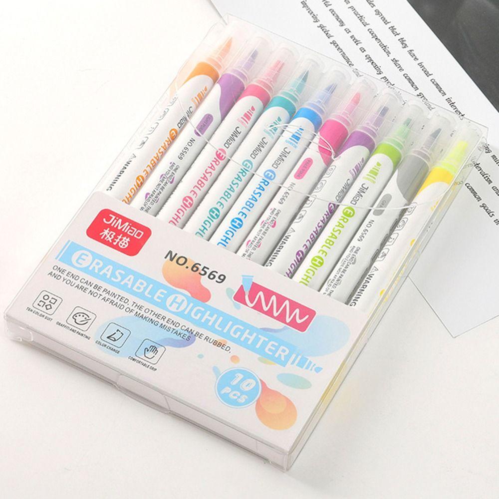 Nanas 10warna /set Stabilo Lukisan/ Tulisan Alat DIY Tangan Akun Fluorescent Pen Spidol Warna