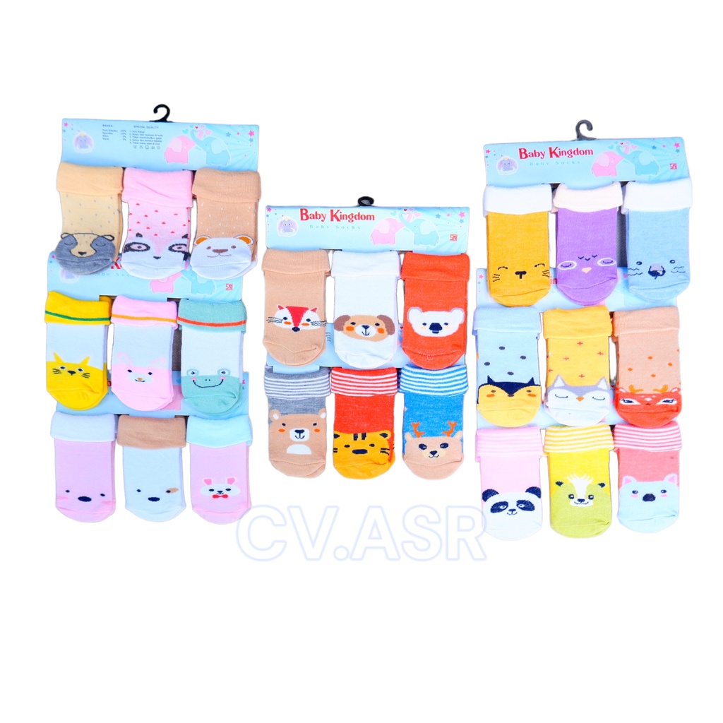 Kaos Kaki Bayi isi 3 Pasang Baby Kingdom SNI