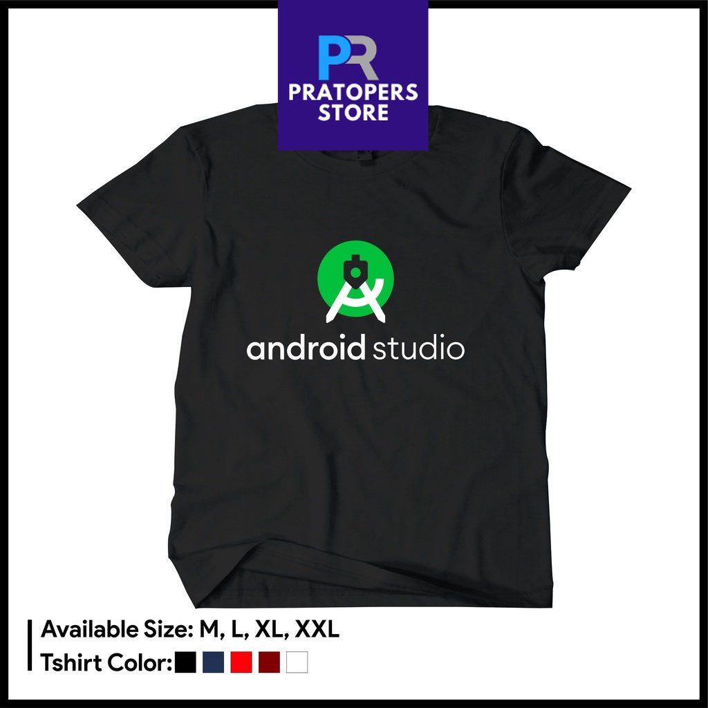 Baju Kaos Android Studio Baju Distro IT Programmer Developer Combed 30s