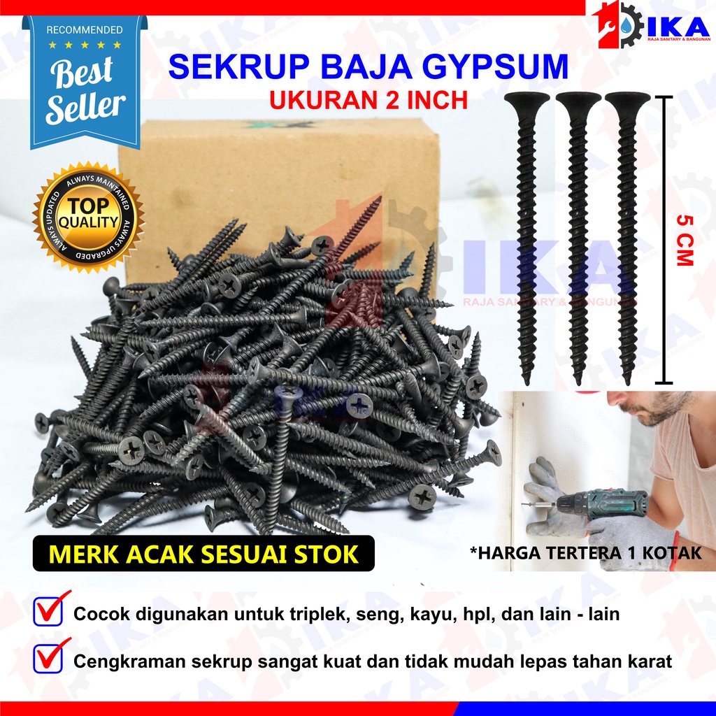 Obral Cuci Gudang Skrup Gypsum Gipsum 6x2&quot; Harga 1 kotak Murah Stok Terbatas