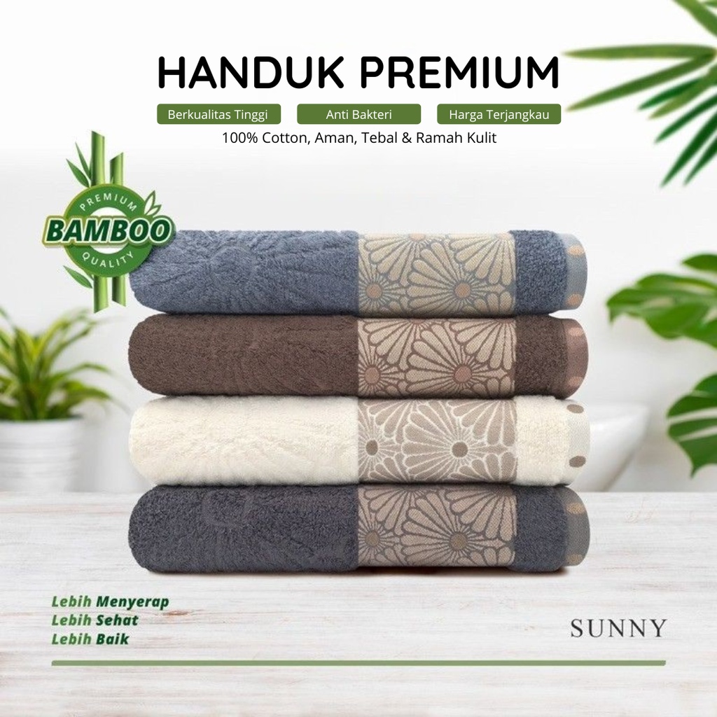 Handuk mandi katun 70cmx140cm 400gr / handuk dewasa handuk katun sunflower daya serap tinggi dan lembut