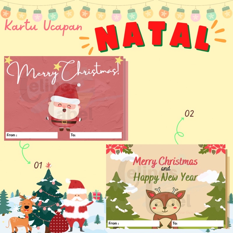 Kartu ucapan natal / Greeting cards natal / Greeting card merry christmas