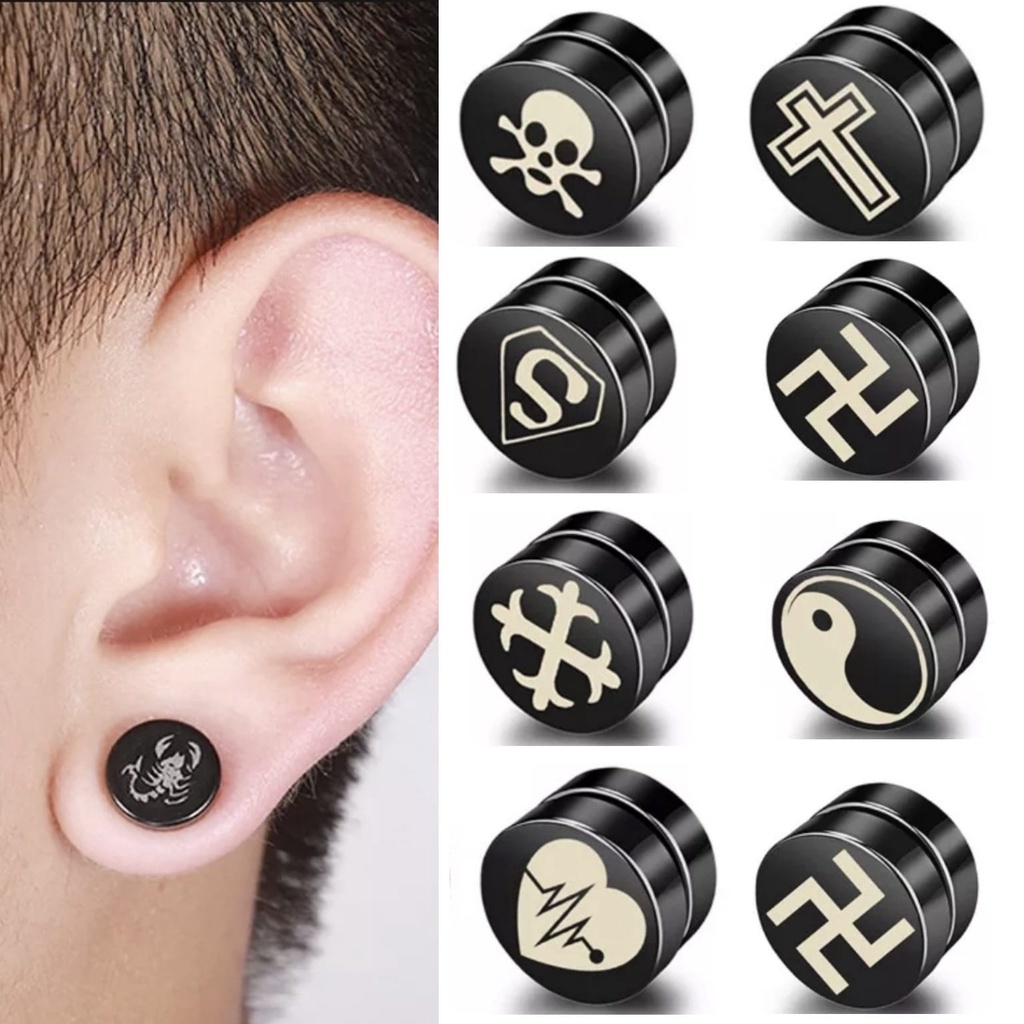 Anting Magnet Pria Wanita Anting Punk Tanpa Tindik